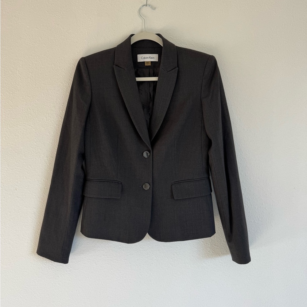 Calvin Klein Charcoal Gray Women's Blazer